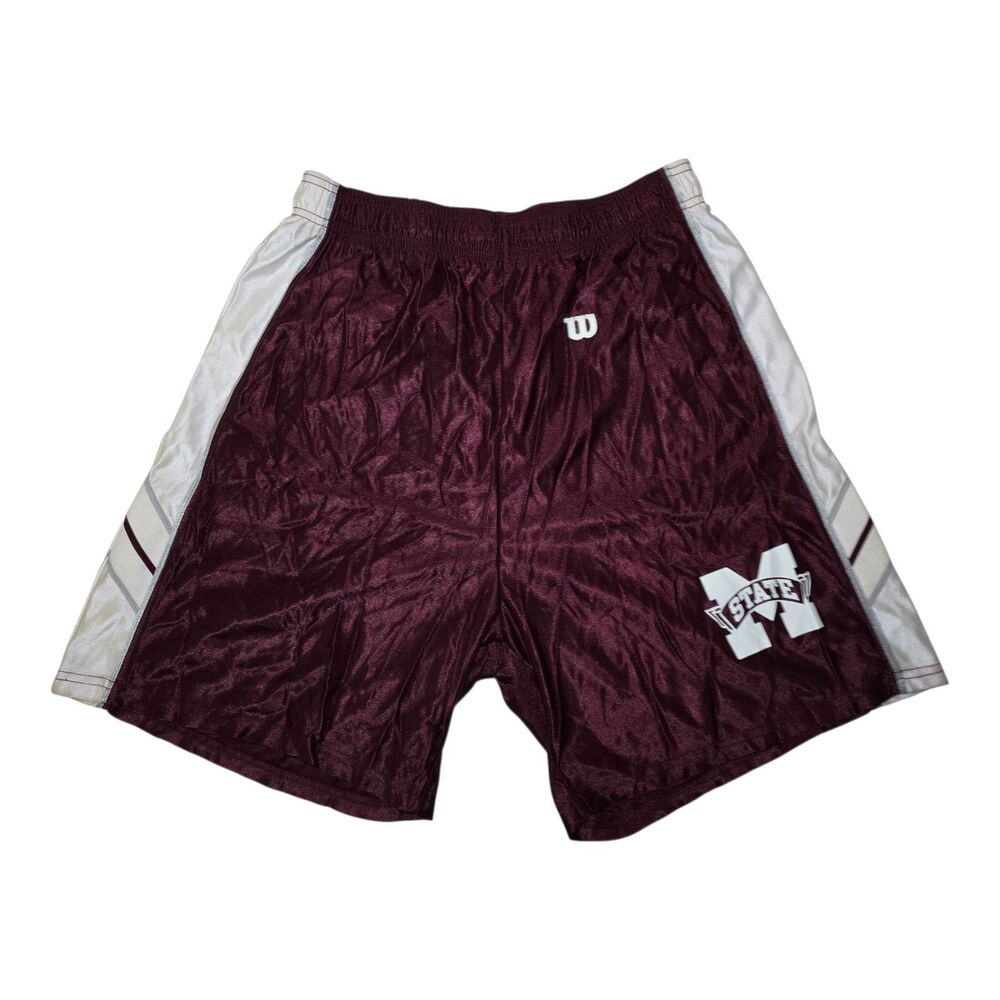 Wilson Men’s Size 40 Mississippi State Bulldogs Maroon White Basketball Shorts